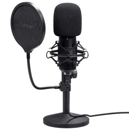Trust Gaming Micrófono Streaming Gaming GXT 269 Emita II 25769 USB Negro con Soporte de Mesa, Filtros y Cable Trust Gaming Micrófono Streaming Gaming GXT 269 Emita II 25769 USB Negro con Soporte de Mesa, Filtros y Cable